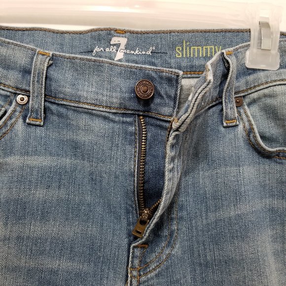 7FAM jeans 34 Slimmy whiskered denim stretch slim ATN511403A 041148 - Picture 9 of 16